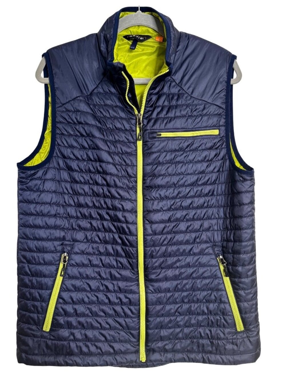 Orvis Puffer Vest Full Zip Size Medium Men's Navy Zip Pockets EUC